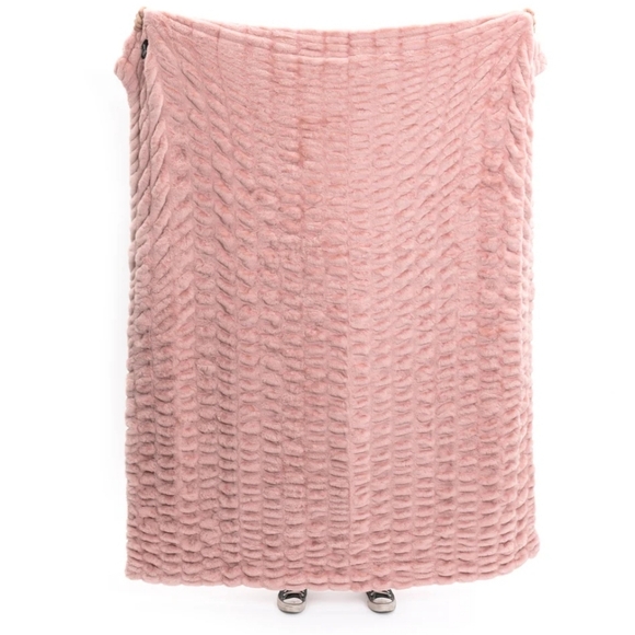 Lola Pink Textured Throw Blanket - Picture 2 of 12